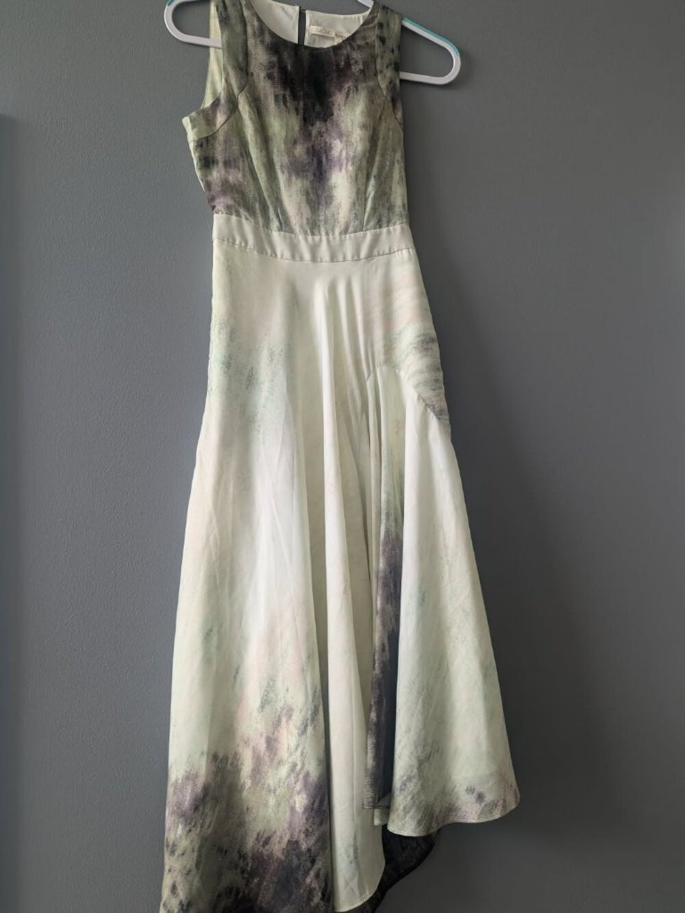 Rachel Roy Asymmetrical Watercolor Midi Dress Size 2